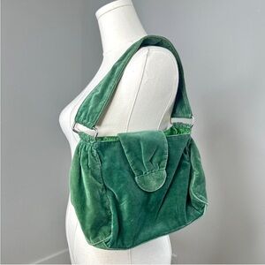 Old Navy Green Velvet Shoulder Bag